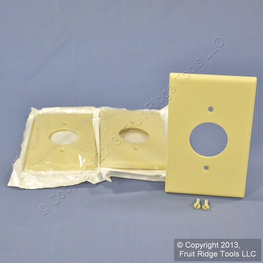 Leviton 80504-I Ivory 1-Gang 1.406in. Outlet Plastic Midway Wallplate Cover 3pcs