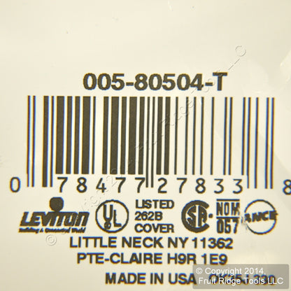 Leviton 80504-T Light Almond 1-Gang Single 1.406" Outlet Thermoset Midway Cover