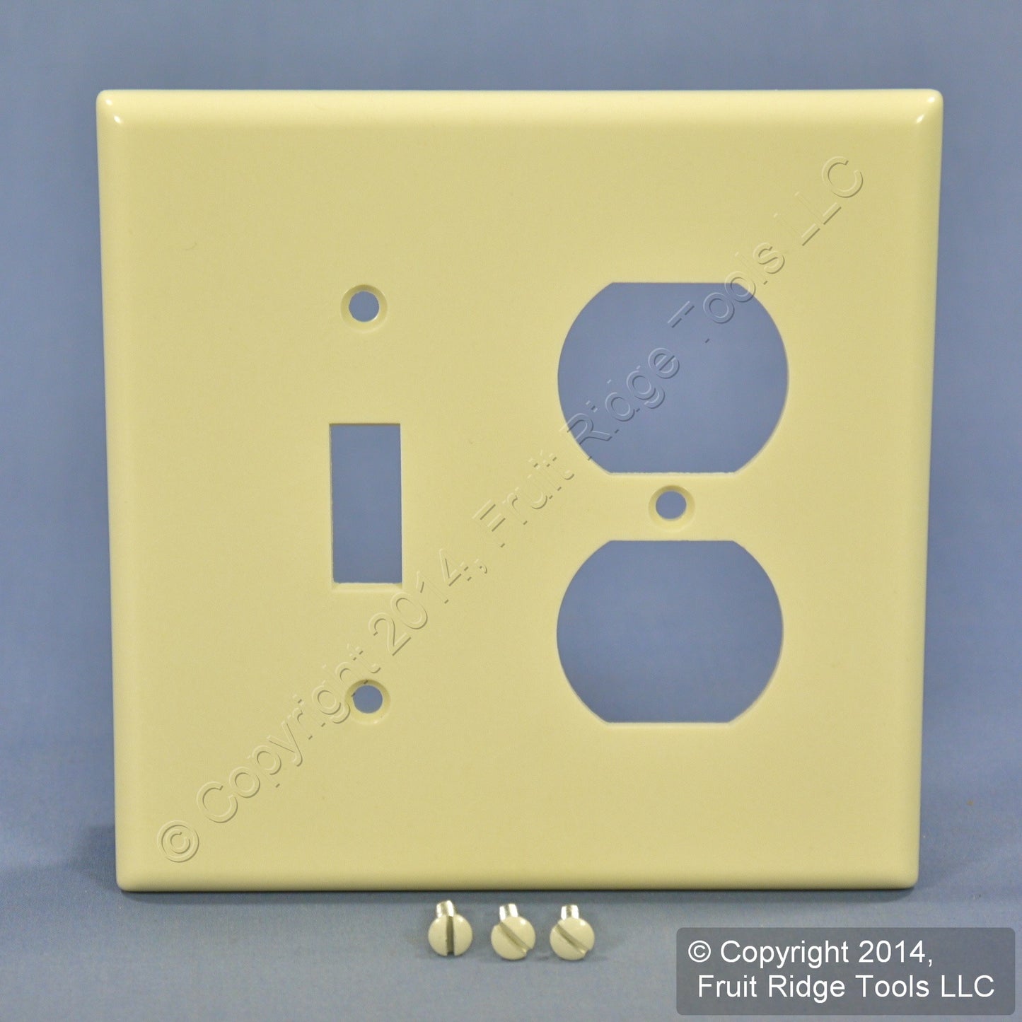 Leviton 80505-A Almond 2-Gang Toggle Duplex Outlet Plastic Midway Wallplate