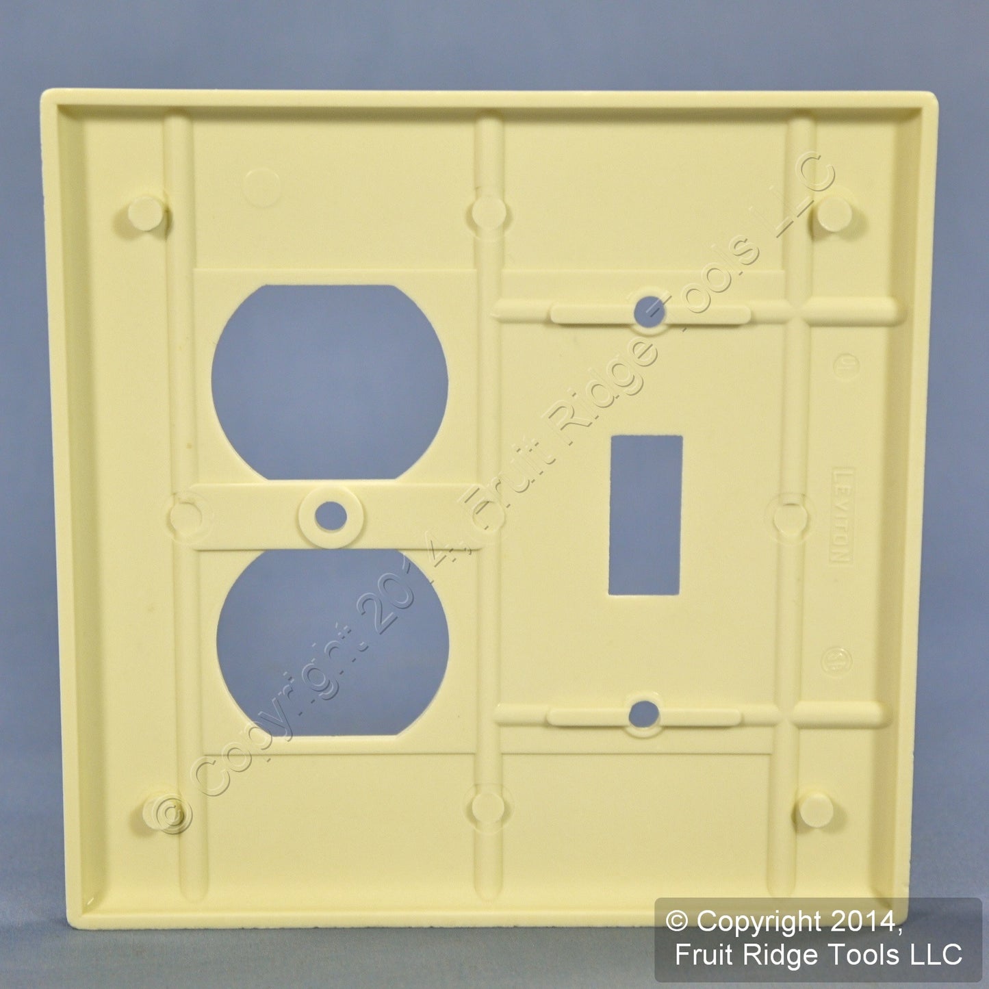Leviton 80505-A Almond 2-Gang Toggle Duplex Outlet Plastic Midway Wallplate