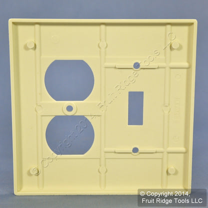 Leviton 80505-A Almond 2-Gang Toggle Duplex Outlet Plastic Midway Wallplate