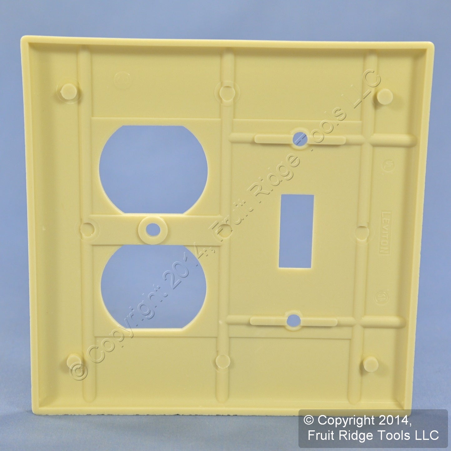 Leviton 80505-I Ivory 2-Gang Toggle Switch Duplex Outlet Midway Wallplate Cover