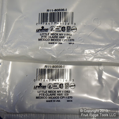 Leviton 80505-I Ivory 2-Gang Toggle Duplex Plastic Midway Wallplate Cover 2-pack