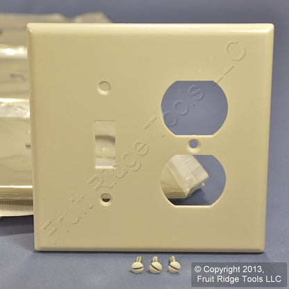 Leviton 80505-T Light Almond 2-Gang Toggle Duplex Plastic Midway Wallplate 25pcs