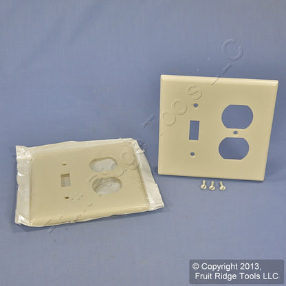 Leviton 80505-T Light Almond 2-Gang Toggle Duplex Plastic Midway Wallplate 2pcs