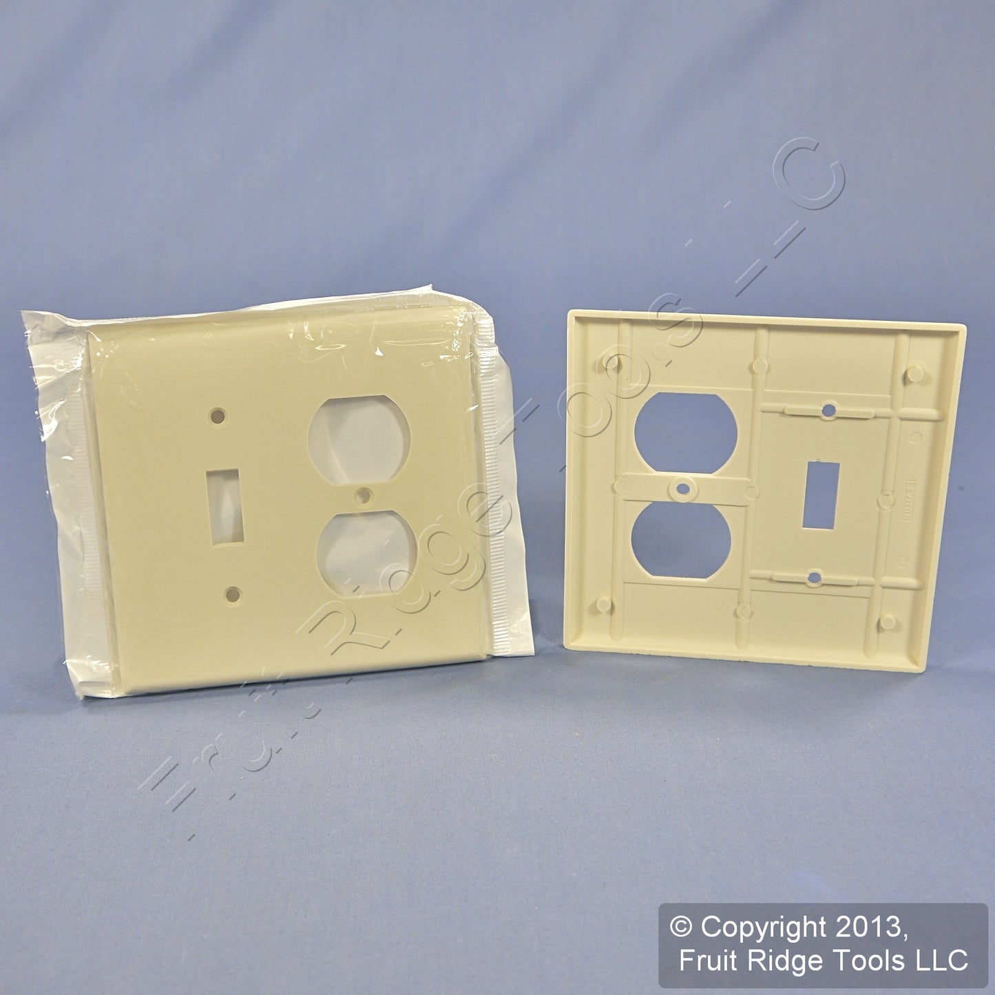 Leviton 80505-T Light Almond 2-Gang Toggle Duplex Plastic Midway Wallplate 2pcs