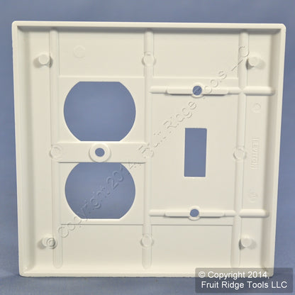 Leviton 80505-W white 2-Gang Midway Toggle Switch Duplex Outlet Wallplate Cover