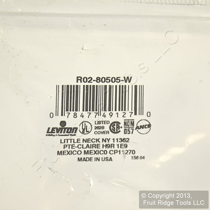 Leviton 80505-W white 2-Gang Toggle Duplex Plastic Midway Wallplate Cover 2-pack