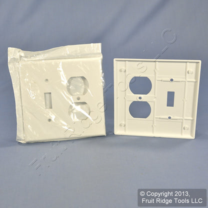 Leviton 80505-W white 2-Gang Toggle Duplex Plastic Midway Wallplate Cover 2-pack