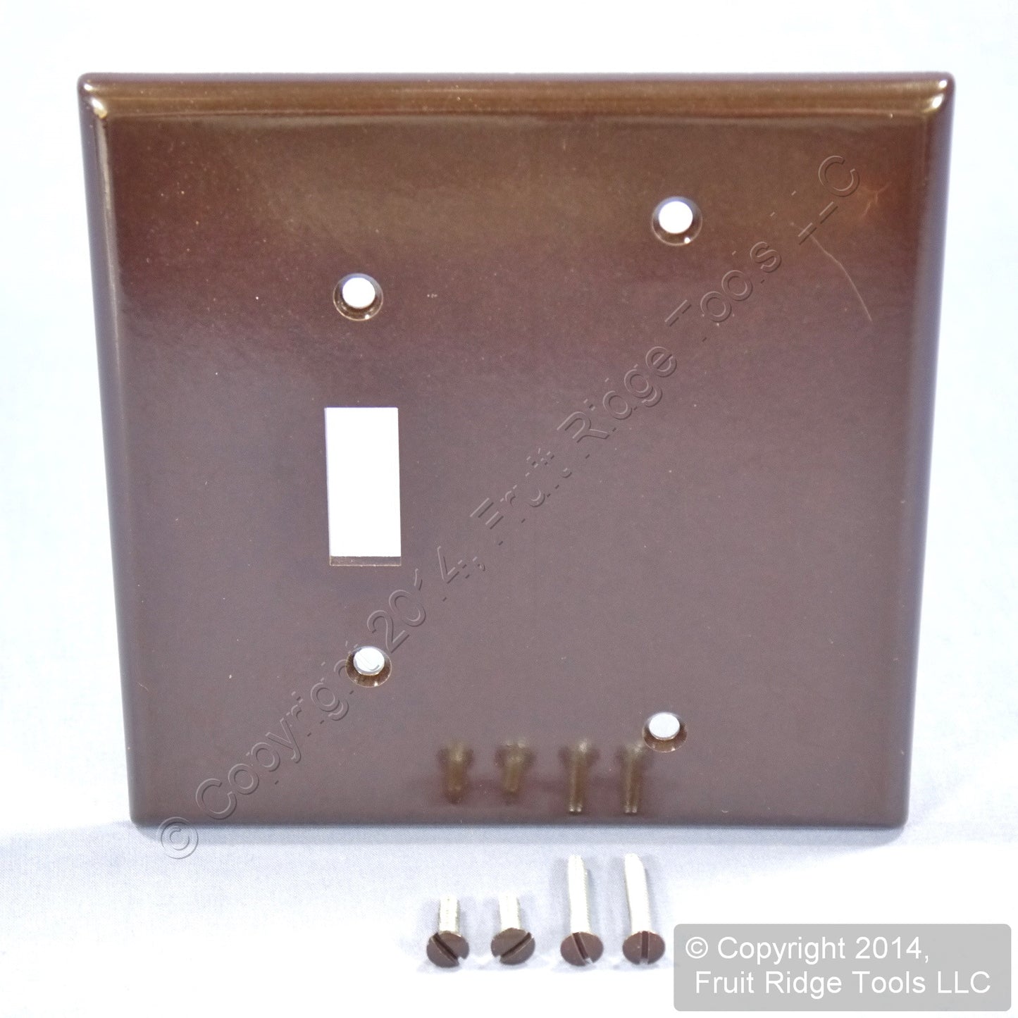 Leviton 80506 Brown Midway 2-Gang Toggle Blank Plastic Wallplate Cover Box Mount