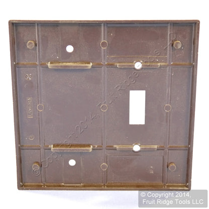 Leviton 80506 Brown Midway 2-Gang Toggle Blank Plastic Wallplate Cover Box Mount