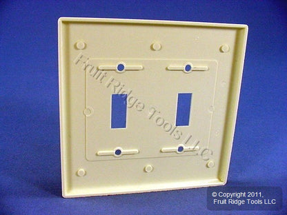 Leviton 80509-A Almond 2-Gang Toggle Switch Plastic Midway Wallplate Cover Plate