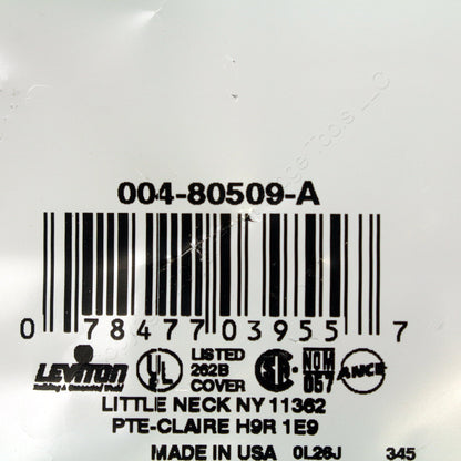 Leviton 80509-A Almond 2-Gang Toggle Switch Plastic Midway Wallplate Covers 2pcs