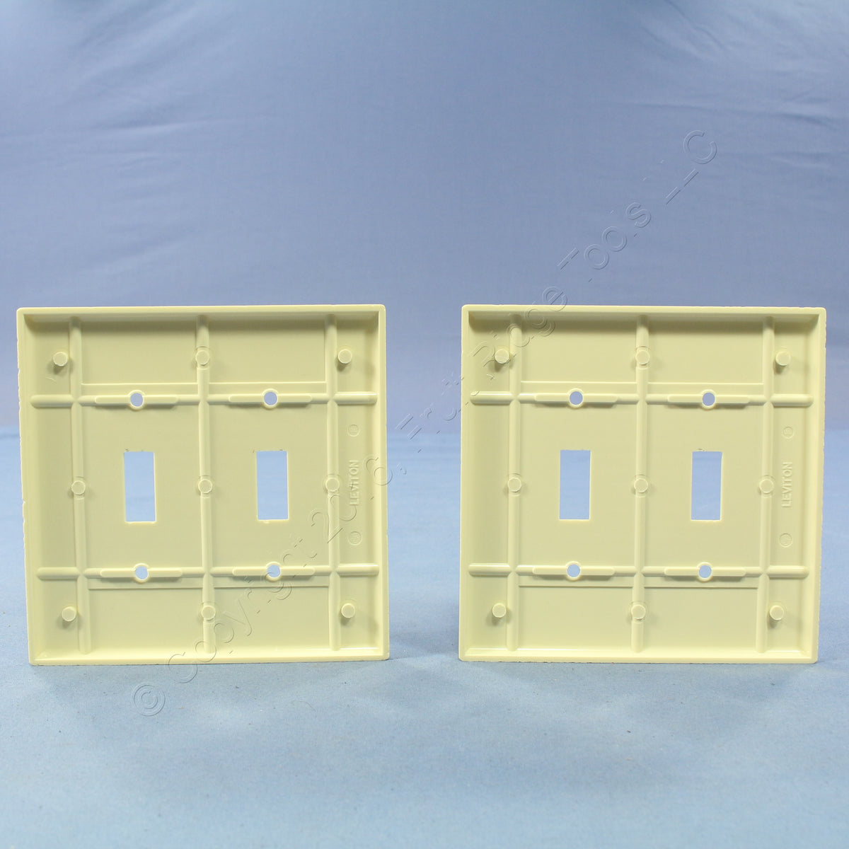Leviton 80509-A Almond 2-Gang Toggle Switch Plastic Midway Wallplate Covers 2pcs