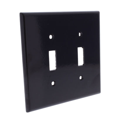 Leviton 80509 Brown 2-Gang Toggle Switch Wallplate Midway Plastic Covers 2-pack