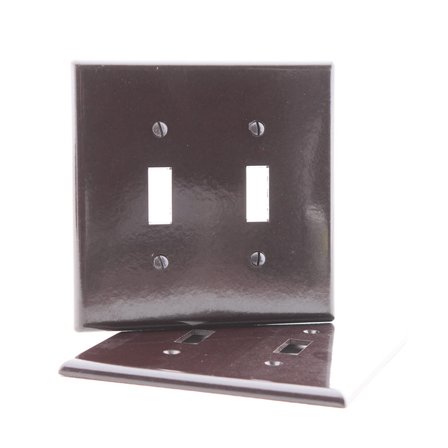 Leviton 80509 Brown 2-Gang Toggle Switch Wallplate Midway Plastic Covers 2-pack