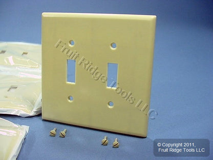 Leviton 80509-I Ivory 2-Gang Toggle Switch Plastic Midway Wallplate Covers 25pcs