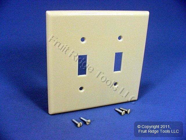 Leviton Ivory Midway 2-Gang Toggle Switch Cover Wall Plate Switchplate 80509-I