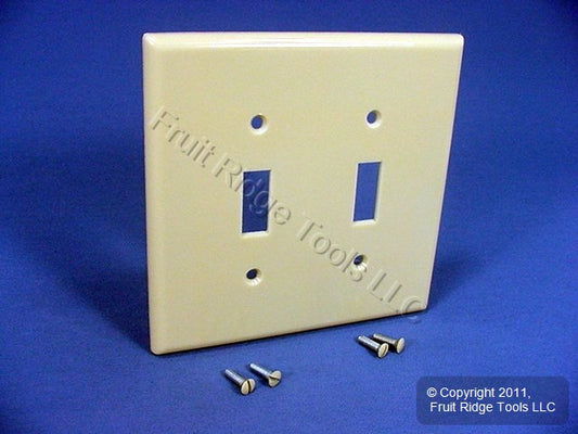 Leviton Ivory Midway 2-Gang Toggle Switch Cover Wall Plate Switchplate 80509-I