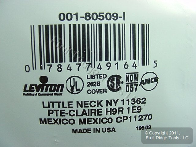 Leviton 80509-I Ivory 2-Gang Toggle Switch Plastic Midway Wallplate Covers 2pcs