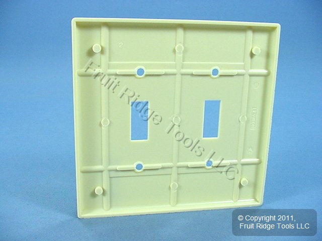 Leviton 80509-I Ivory 2-Gang Toggle Switch Plastic Midway Wallplate Covers 2pcs