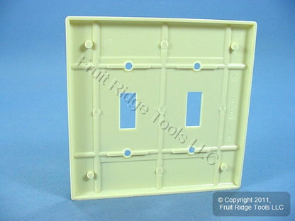 Leviton 80509-I Ivory 2-Gang Toggle Switch Plastic Midway Wallplate Covers 2pcs