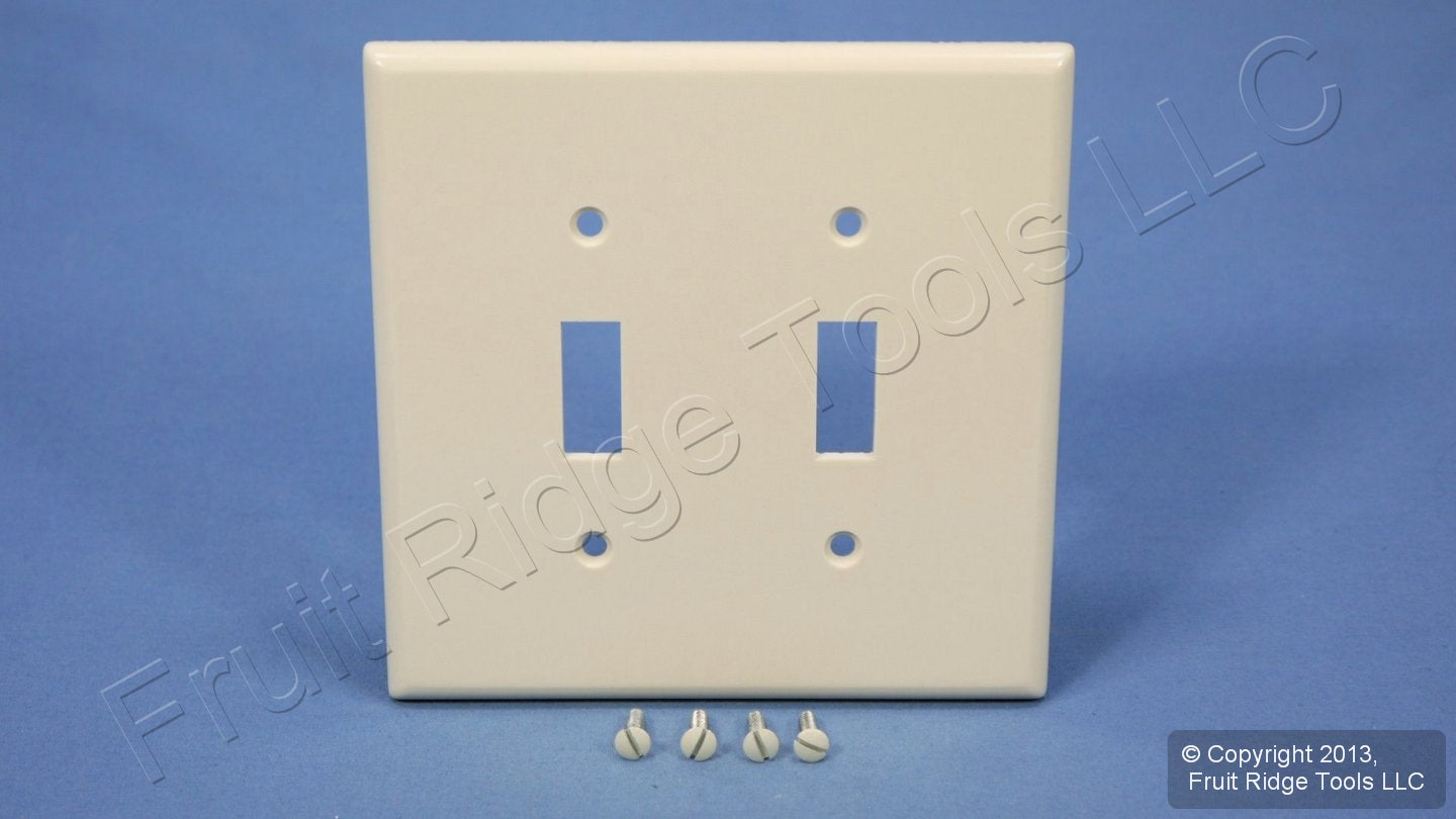 Leviton 80509-T Light Almond 2-Gang Toggle Switch Plastic Midway Wallplate Cover