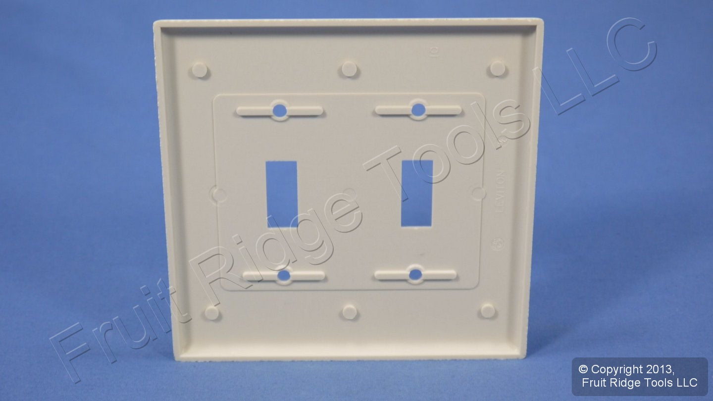 Leviton 80509-T Light Almond 2-Gang Toggle Switch Plastic Midway Wallplate Cover
