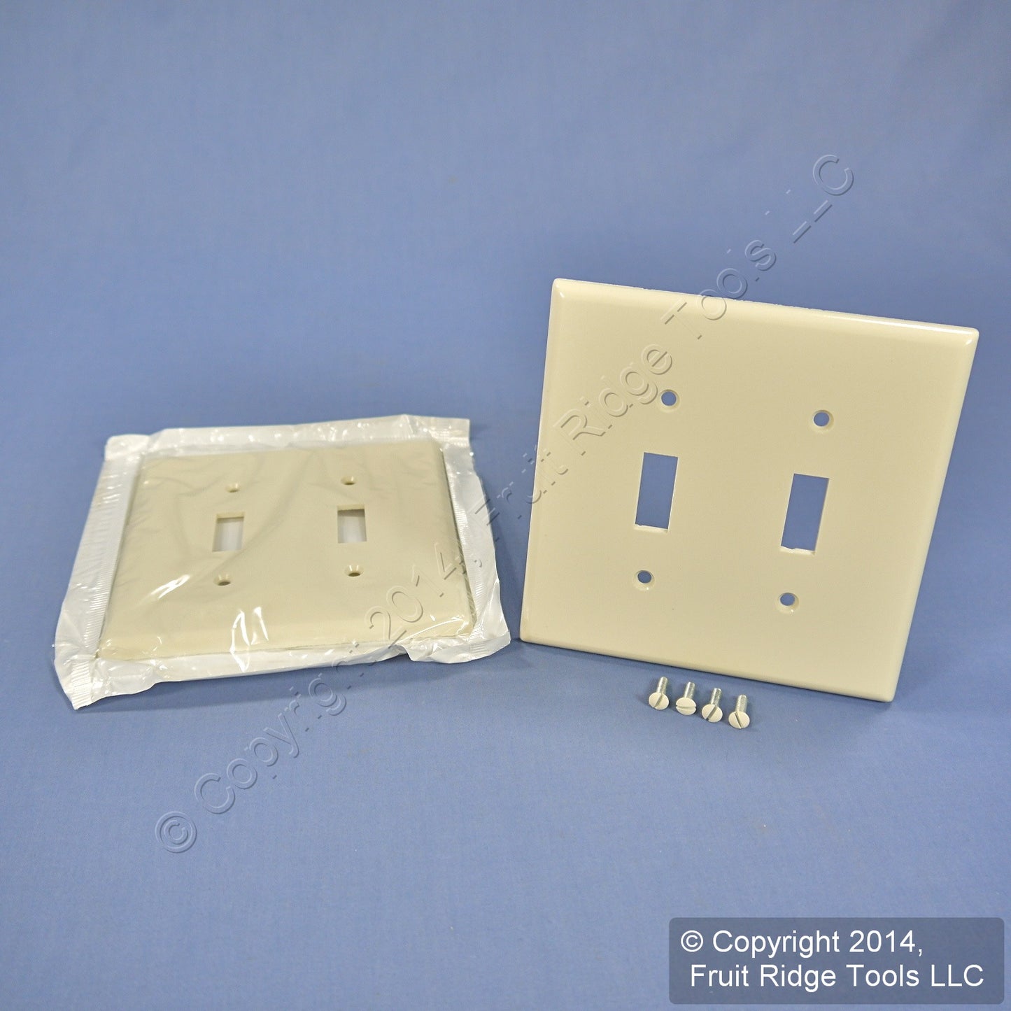 Leviton 80509-T Light Almond 2-Gang Toggle Plastic Midway Wallplate Cover 2-pack