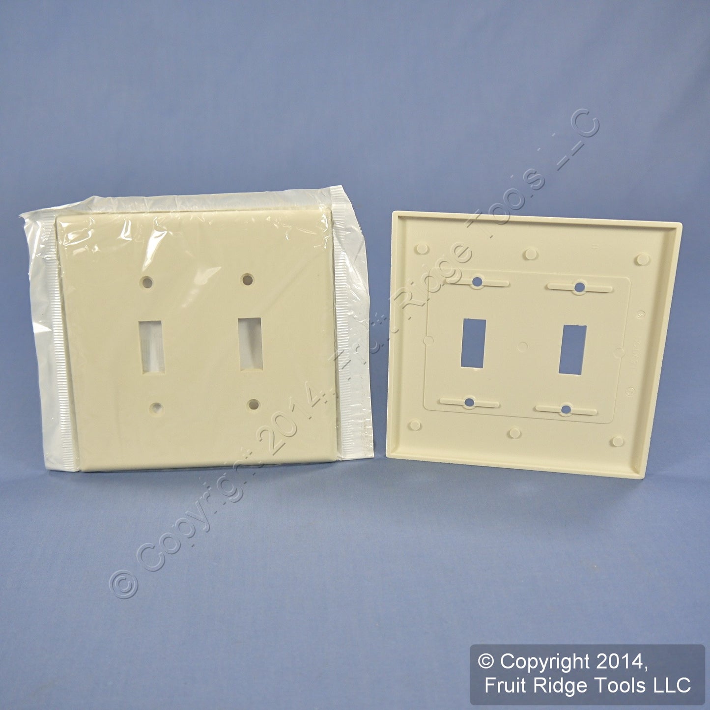 Leviton 80509-T Light Almond 2-Gang Toggle Plastic Midway Wallplate Cover 2-pack