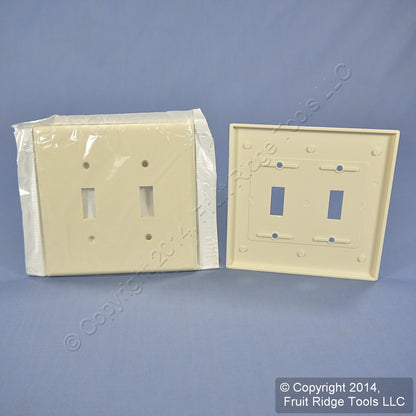 Leviton 80509-T Light Almond 2-Gang Toggle Plastic Midway Wallplate Cover 2-pack
