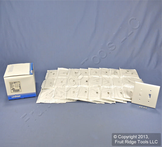 Leviton 80509-W White 2-Gang Toggle Switch Plastic Midway Wallplate Covers 25pcs