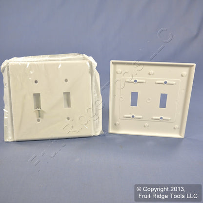 Leviton 80509-W White 2-Gang Toggle Switch Plastic Midway Wallplate Covers 25pcs