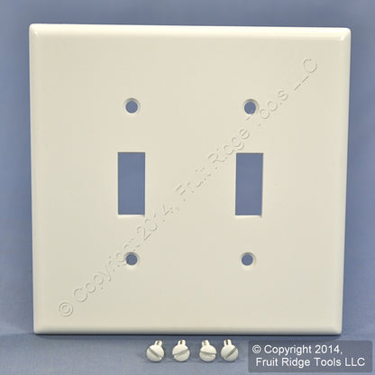 Leviton White Midway 2-Gang Toggle Switch Cover Wall Plate Switchplate 80509-W