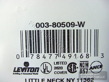 Leviton 80509-W White 2-Gang Toggle Switch Plastic Midway Wallplate Covers 2pcs