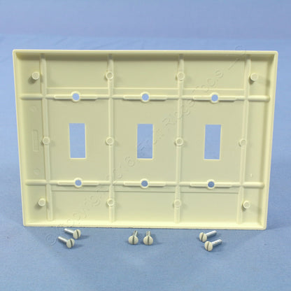 Leviton 80511-A Almond 3-Gang Toggle Switch Plastic Midway Wallplates 10-pack