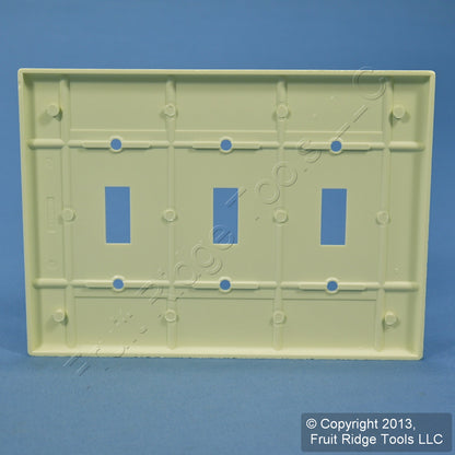 Leviton 80511-A Almond 3-Gang Toggle Switch Plastic Midway Wallplate Cover Plate