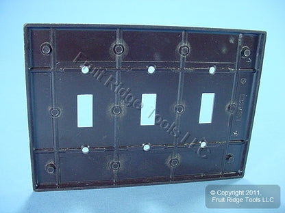 Leviton 80511 Brown 3-Gang Toggle Switch Plastic Midway Wallplate Cover Plate