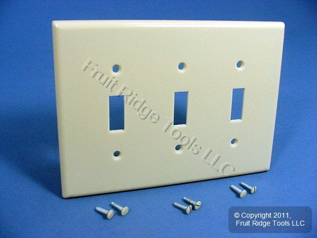 Leviton 80511-I Ivory 3-Gang Toggle Switch Plastic Midway Wallplate Covers 20pcs