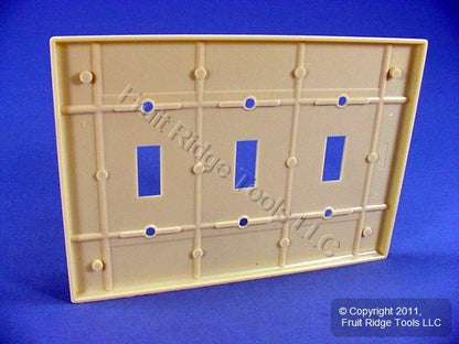 Leviton 80511-I Ivory 3-Gang Toggle Switch Plastic Midway Wallplate Cover Plate