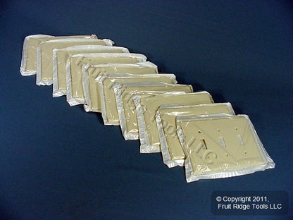 Leviton 80511-T Light Almond 3-Gang Toggle Plastic Midway Wallplate Cover 10pcs