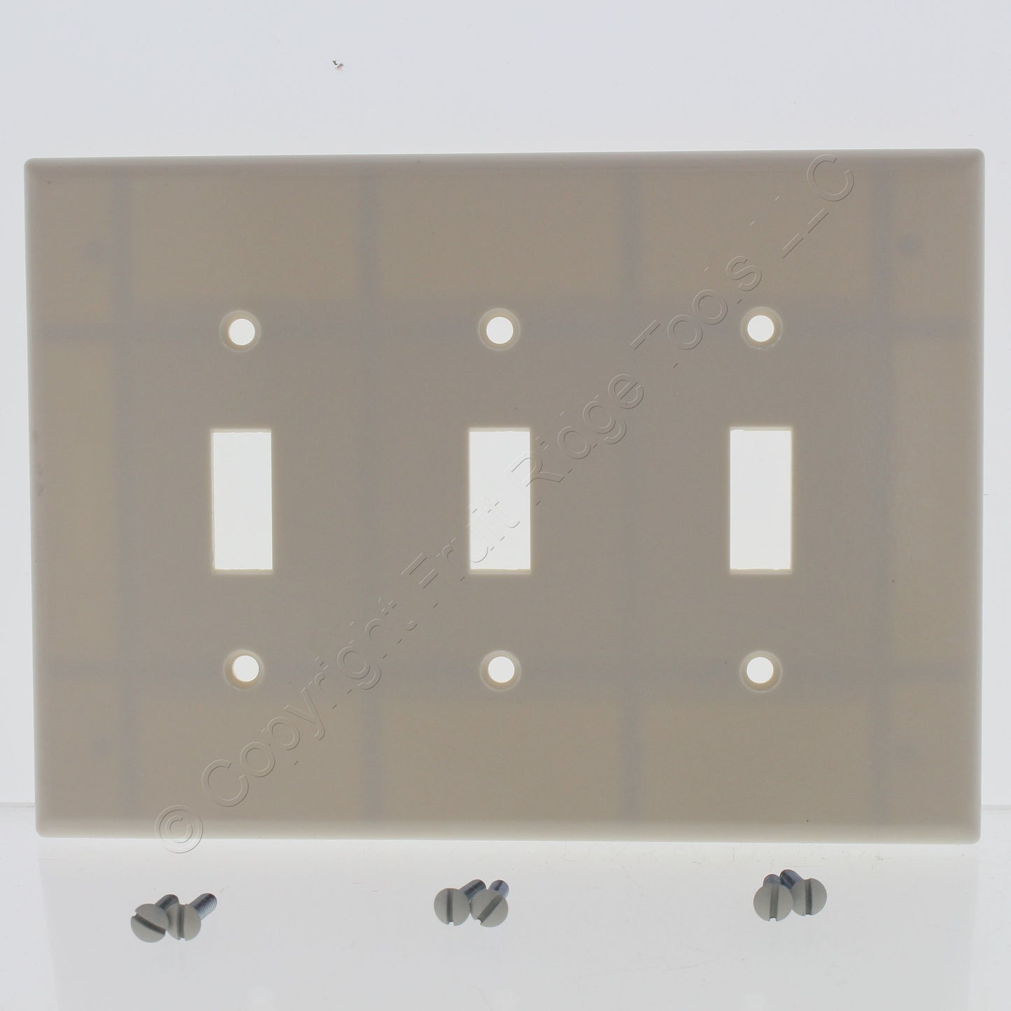 Leviton 80511-T Light Almond 3-Gang Toggle Switch Plastic Midway Wallplate Cover