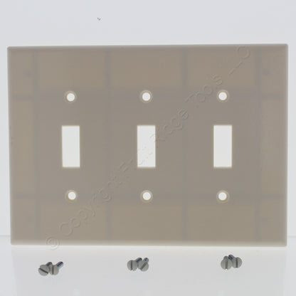 Leviton 80511-T Light Almond 3-Gang Toggle Switch Plastic Midway Wallplate Cover