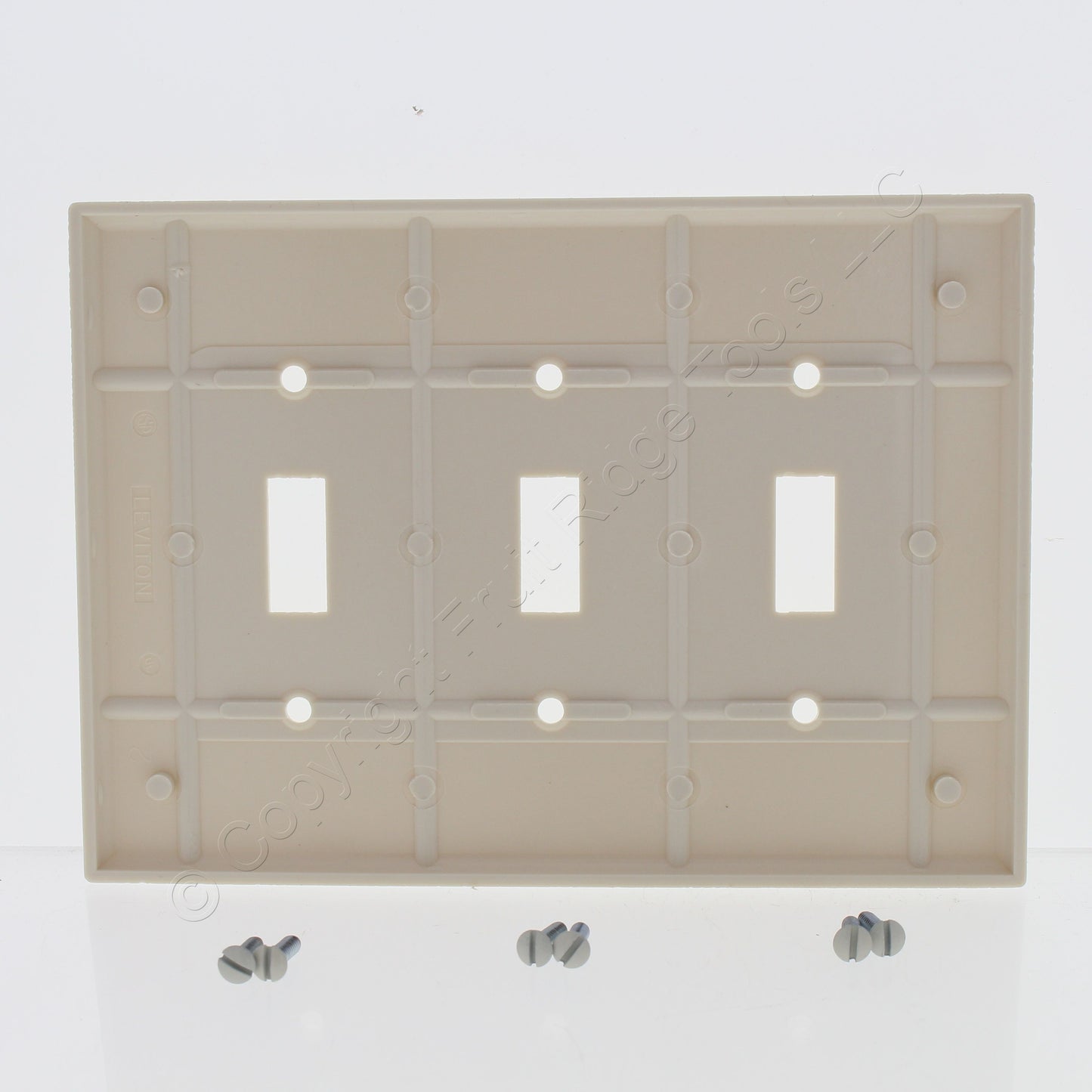 Leviton 80511-T Light Almond 3-Gang Toggle Switch Plastic Midway Wallplate Cover