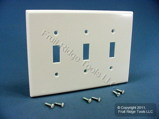Leviton White Midway 3-Gang Light Switch Cover Plate Triple Wallplate 80511-W