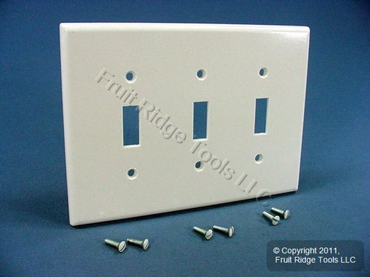 Leviton White Midway 3-Gang Light Switch Cover Plate Triple Wallplate 80511-W