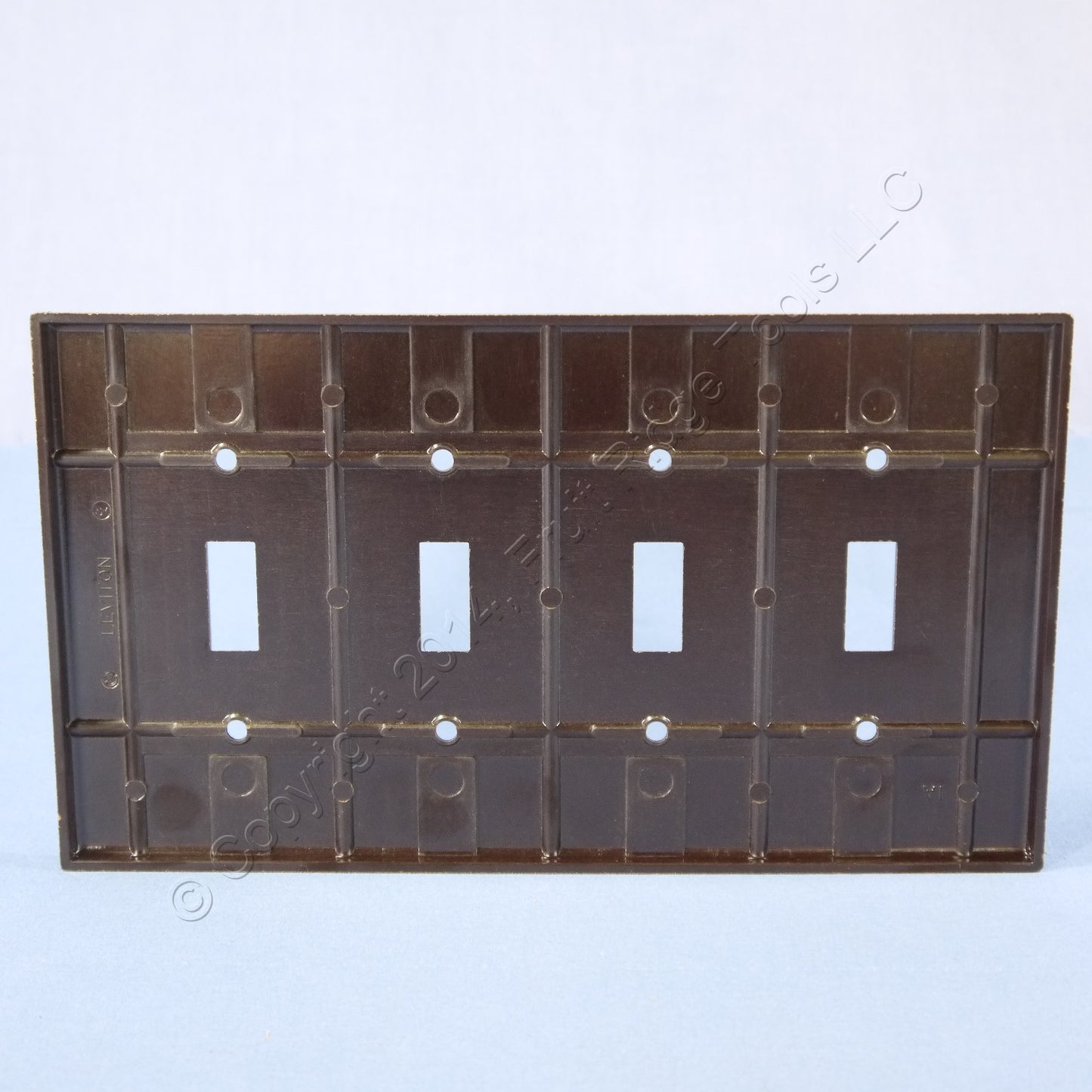 Leviton 80512 Brown 4-Gang Plastic Midway Toggle Switch Wallplate Cover Plate