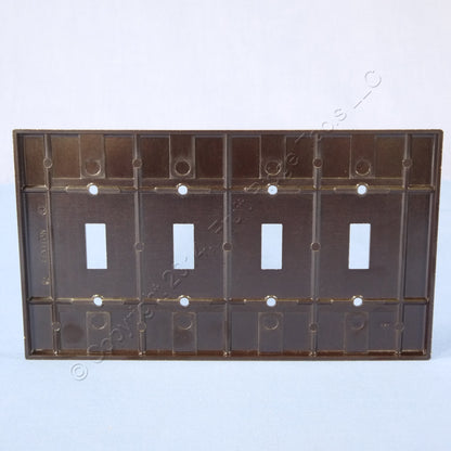 Leviton 80512 Brown 4-Gang Plastic Midway Toggle Switch Wallplate Cover Plate