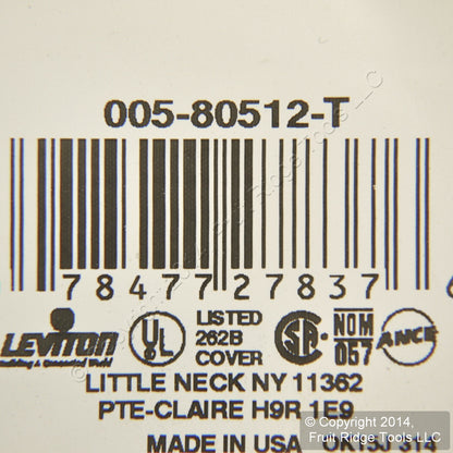 Leviton 80512-T Light Almond 4-Gang Toggle Switch Plastic Midway Wallplate Cover