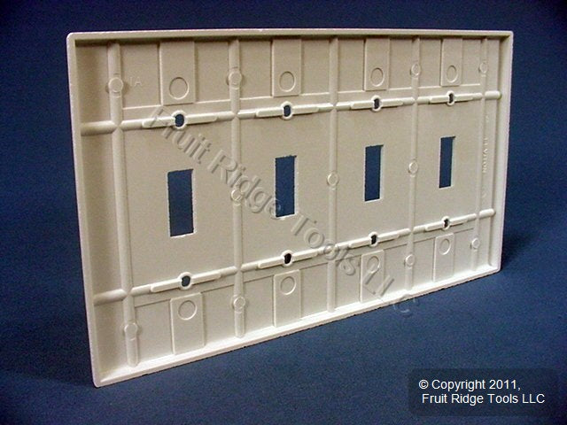 Leviton 80512-W White 4-Gang Toggle Switch Plastic Midway Wallplate Cover Plate